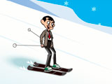 Мистер Бин на лыжах